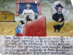 Rosa Telles estaba leyendo cuentos de hadas a sus hijos cuando de repente la Llorona apareció en la ventana y trató de llevárselos. Rosa agradece a San Ignacio de Loyola con el retablo presente que lograron escapar.