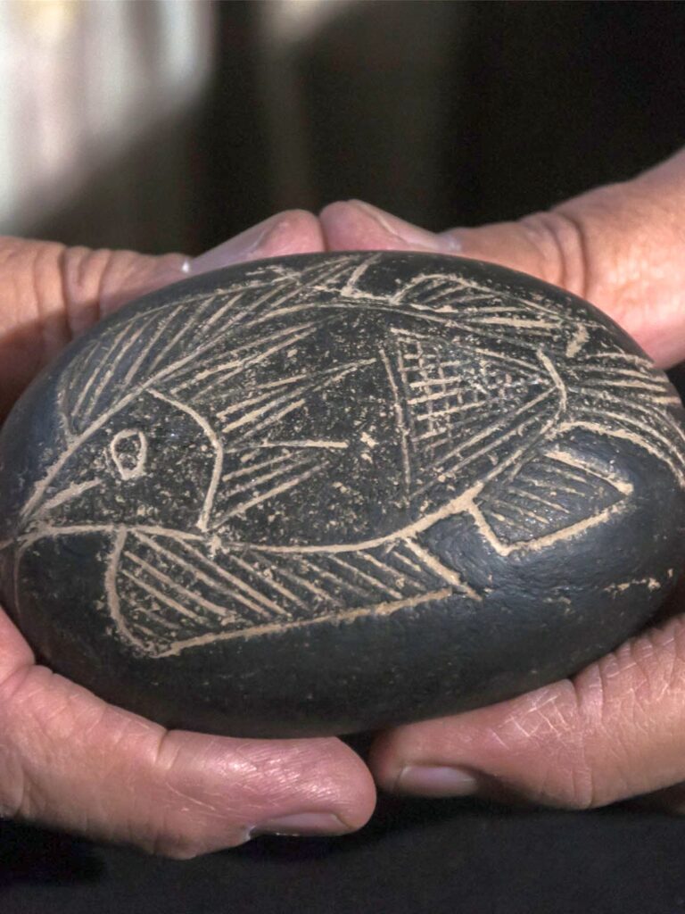 “Pequeña Piedra Grabada de Ica, La Primera que llegó al poder del Dr. Javier Cabrera Darquea”